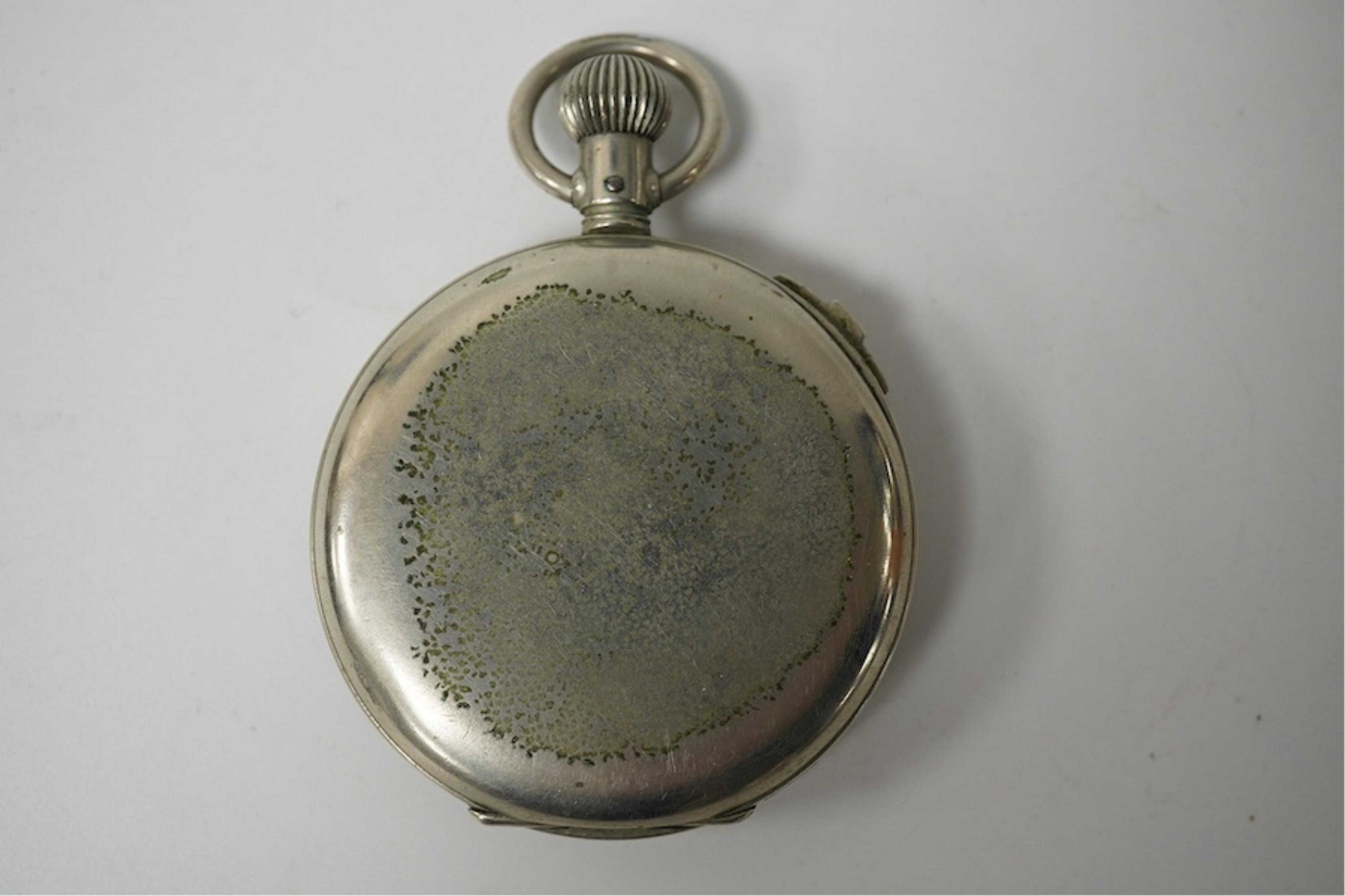 An Excelsior Park artillery stopwatch, 5.5cm diameter. Condition - back surface needs cleaning